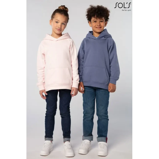 Otroški bio pulover s kapuco in raglan rokavi SOL'S Stellar Kids